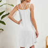 Women Summer Round Neck Halter Loose Sleeveless Dress, Size: XXL(White)