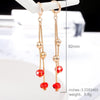 Personality Sweet Fairy Qualities Fashion Long Tassel Crystal Earrings(Red)