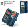 For Samsung Galaxy S25+ 5G CaseMe C30 Card Slots Zipper Wallet Leather Phone Case(Blue)