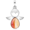 Women Angel Wings Pendants Natural Crystal Stone Necklaces(Red Agate)