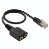 Dual 3.5mm Female to RJ9 PC / Mobile Phones Headset to Office Phone Adapter Convertor Cable, Length: 30cm (Black)