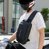Men Multifunctional Waterproof Password Anti-theft Chest Bag(Gray Brown)