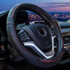 Round Style Car Universal Anti-skid Steering Wheel Cover, Diameter: 38cm(Black Red Line)