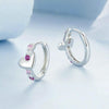 S925 Sterling Silver Platinum-plated Colorful Heart-shaped Earrings(BSE1049)