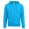 Zipper Cardigan Hooded Sweater Autumn Winter Fleece Coat Couple Sweatshirt, Size: XXXL(Lake Blue)