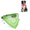 Adjustable Green Dog Bandana, Medium - Soft Scarf Collar, PU Leather