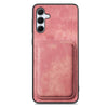 For Samsung Galaxy A55 5G Retro Leather Card Bag Magnetic Phone Case(Pink)