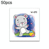 50 PCS Children Cartoon Animal Flower Arm Sticker Water Transfer Tattoo Sticker(W-070)