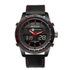 SANDA 774 Men Belt Watch Dual Display Multi Function Sports Electronic Watch Fashion Trend Leisure Waterproof Luminous Watch(Red)