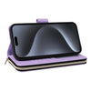 For iPhone 15 Pro Max Nine-card Slots Zipper Wallet Bag Leather Phone Case(Light Purple)