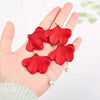 Long Exaggerated Fabric Art Handmade Petal Earrings, Color: E1910-3 2 Sides Maple Leaves