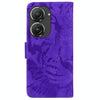 For Asus Zenfone 9 Tiger Embossing Pattern Flip Leather Phone Case(Purple)