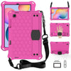 For Samsung Galaxy Tab S6 Lite P610 Honeycomb EVA + PC Shockproof Case with Strap(RoseRed+Black)