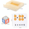 Wooden Block Matching Puzzle Children Education English Words / Math Computation Card Toy(Number Block)