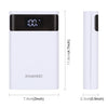 HAWEEL DIY 4x 18650 Battery (Not Included) 12000mAh Dual-way QC Charger Power Bank Shell Box with 2x USB Output & Display,  Support QC 2.0 / QC 3.0 / FCP / SFCP /  AFC / MTK / BC 1.2 / PD(White)