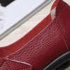 Women Leather Casual Loafers Anti-Slip Soft Sole Mom Shoes, Size: 39(Red)