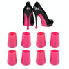 4 Pairs Noise Cancelling Heel Covers Anti-Slip High Heels Protective Caps, Size:S(Rose Red)