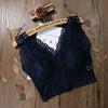 Women Lace Crop Top Seamless Ladies Sexy V neck Tube Tops, Size:One Size(Blue)