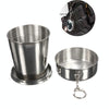 Stainless Steel Camping Folding Cup Traveling Outdoor Camping Hiking Mug Portable Collapsible Cup M 150ML