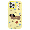 For iPhone 15 Pro Max Skin Feeling Jelly TPU Hybrid PC Phone Case(Brown Puppy Yellow)