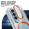 For Samsung Galaxy Z Fold4 lce Folding Series MagSafe Integrated Clear PC Phone Case(Orange)
