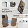 For iPhone 13 Pro AutSpace A12 MagSafe Magnetic RFID Card Bag Phone Case(Coffee)