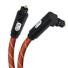 EMK 90 Degree Swivel Adjustable Right Angled 360 Degrees Rotatable Plug Nylon Woven Mesh Optical Audio Cable, Cable Length:5m(Orange)