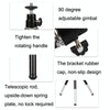 2PCS Projector Phone Stand Desktop Portable Telescopic Mini Metal Tripod, Style: 3 Sections (Black)