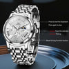 OLEVS 2892 Men Multifunctional Business Waterproof Quartz Watch(White + Silver)