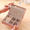 Portable Princess Style Jewelry Box Small Simple Earrings Ring Storage Box, Specification: 16.5x11.5x5.8cm(White)