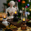 Retro Luminous Kerosene Lamp Christmas Simulation Oil Lamp Decoration, Spec: Water-drop (Black)