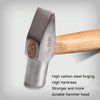 MYTEC Large Silversmith Hammer Tool Short Handled Small Hammer Handmade Round Head Duckbill Hammer