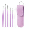 6 In 1 Stainless Steel Spring Spiral Portable Ear Pick, Specification: Purple
