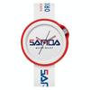 SANDA 3200 Silicone Belt Quartz Sports Watch For Men And Women(White Red)