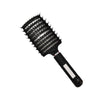 Retro Boar Bristles Hairdressing Big Curved Comb Curly Hair Massage Comb(Black)