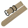 Washable Nylon Canvas Watchband, Band Width:22mm(Khaki with Black Ring Buckle)
