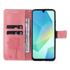 For Samsung Galaxy A26 5G Global Tree & Cat Embossed Pattern Flip Leather Phone Case(Pink)