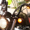HP-Z058 Motorcycle Modified Rearview Mirror LED Turn Signal Light for Harley Sportsters XL 883 / 1200(Black)