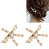 Fashion Rhinestone Pearl Starfish Hairpin For Women Bridal Headpiece Hair Styling Tool