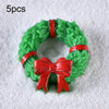 5pcs Christmas Decoration Accessories Micro Landscape Christmas Gift Resin Small Ornament, Style: Flower Ring No.11