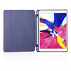 For iPad Pro 10.5 inch / Air 3 10.5 inch 3-folding Horizontal Flip PU Leather + Shockproof TPU Case with Holder & Pen Slot(Dark Blue)