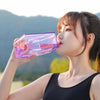 Square Fitness Sports Large Capacity Plastic Water Cup with Handle(Red)