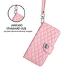 For Redmi Note 9 Pro / Note 9 Pro Max Rhombic Texture Flip Leather Phone Case with Lanyard(Pink)