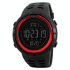 SKMEI 1251 Men Fashionable Outdoor 50m Waterproof Sports Watch Digital Watch with PU Watchband(Black Red)