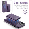 For iPhone 12 / 12 Pro DG.MING MAGKING-K2 Series MagSafe RFID Card Bag Detachable Phone Case(Purple)