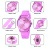 SKMEI 1760 Stainless Steel Buckle Silicone Strap Waterproof Quartz Watch(Purple Transparent)