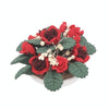 1:12 Mini House Toy Simulation Flower Potted Rose Bauble for Garden(Red)