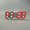6609 3D Stereo LED Alarm Clock Living Room 3D Wall Clock, Colour: Red