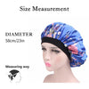 2 PCS Women Satin Night Sleep Cap Hair Bonnet Hat Silk Head Cover Wide Elastic Band(Black Lace)
