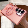 For Samsung Galaxy S24 5G Rotation Holder MagSafe Phone Case(Pink)